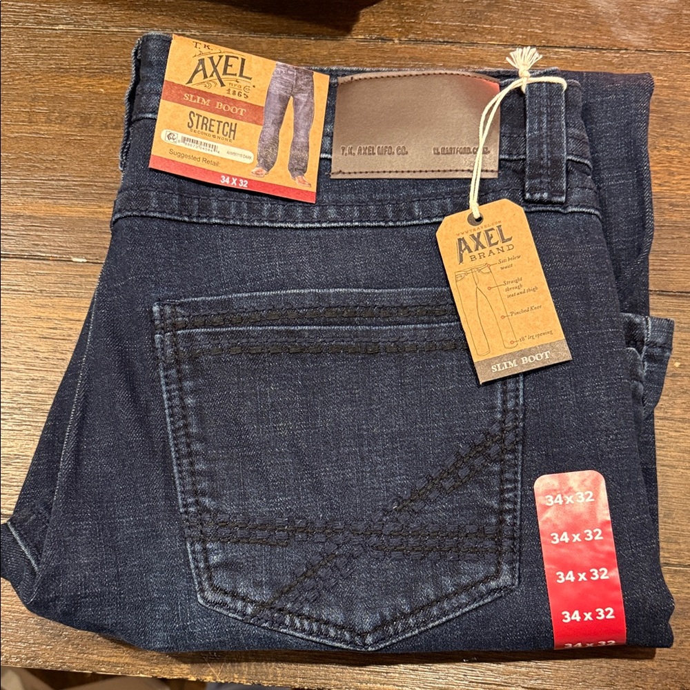 Men's Slim Boot Jeans - Dark Blue 34x32